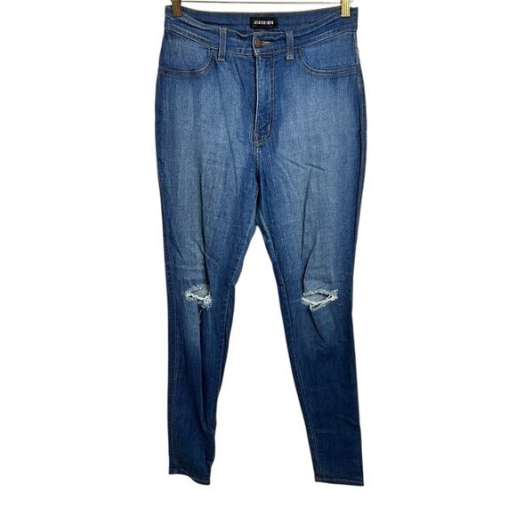Fashion Nova High-Rise Stretch Jegging Jeans Sz 1X Skinny Distressed Jeans - Picture 2 of 7